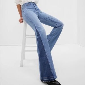 GAP High Rise Patched '70s Flare Jeans